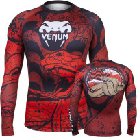  Рашгард Venum Crimson Viper Rashguard Black Red с длинным рукавом