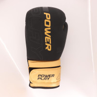 Боксерські рукавиці PowerPlay 3024 Ultra Mat Чорно-Золоті 16 унцій