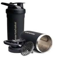 Шейкер спортивний SmartShake металевий Reforce Stainless Steel 30oz/900ml Black (Original)