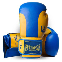 Боксерські рукавиці PowerPlay 3021 Ukraine Синьо-Жовті 8 унцій