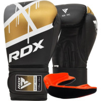 Боксерські рукавиці RDX F7 Ego Black Golden 16 унцій (капа у комплекті)