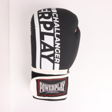 Боксерські рукавиці PowerPlay 3086 Matt Challenger Чорно-Білі 14 унцій