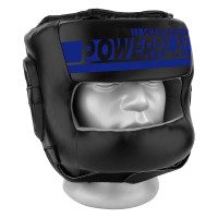 Боксерський шолом тренувальний PowerPlay 3067 Challanger з бампером PU + Amara Темно синій XL