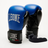 Боксерські рукавиці Leone GN383 THUNDER Black 8 унцій (капу в комплекті)