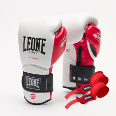Боксерські рукавиці Leone GN113 IL TECNICO N3 White 14 унцій (бинти 4 м. в комплекті)