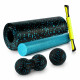 Масажний набір PowerPlay PP_4015 EPP Foam Roller Set 4in1 (2-ва роли + 2-ва м'ячі) Чорно-бірюзовий