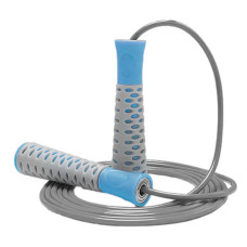 Скакалка PowerPlay 4206 Jump Rope PRO+ Сіро/Синя (2,75m.)