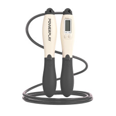 Скакалка з лічильником PowerPlay 4216 Jump Rope Чорно-біла 2.8 см.