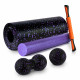 Масажний набір PowerPlay PP_4015 EPP Foam Roller Set 4in1 (2-ва роли + 2-ва м'ячі) Чорно-Фіолетовий