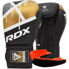 Боксерські рукавиці RDX F7 Ego Black Golden 8 унцій (капа в комплекті)
