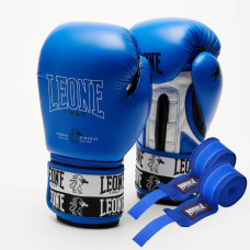 Боксерські рукавиці Leone GN208 ICONIC Blue 12 унцій (бинти 4 м. в комплекті)