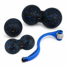 Набір масажних м'ячиків PowerPlay 4007 EPP Massage Ball Чорно-Сині (3 шт.)