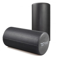 Масажний ролик (валик) 7SPORTS гладкий Foam Roller EVA чорний (30*15см.)