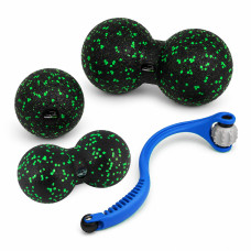 Набір масажних м'ячиків PowerPlay 4007 EPP Massage Ball Чорно-Зелені (3 шт.)