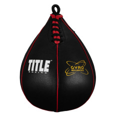 Пневмогруша боксерська TITLE Boxing Gyro Balanced Leather Speed Bag Black / M