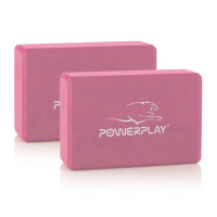 Блок для йоги 2 шт. (пара) PowerPlay 4006 Yoga Brick EVA Рожеві