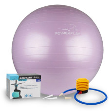 М'яч для фітнесу (фітбол) PowerPlay 4001 Ø65 cm Gymball Ліловий + помпа