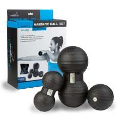 Набір масажних м'ячиків PowerPlay 4007 EPP Massage Ball Чорні (3 шт.)