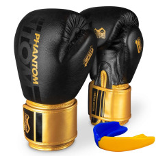 Боксерські рукавиці Phantom APEX Black/Gold 10 унцій (капа в подарунок)