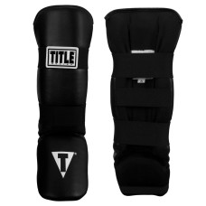 Захист гомілки та стопи TITLE Boxing Vinyl Shin-Instep Guards 2.0 Black дорослі