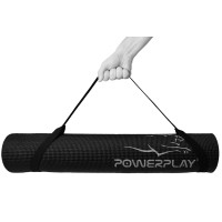 Килимок для йоги та фітнесу PowerPlay 4010 PVC Yoga Mat Чорний (173x61x0.6)