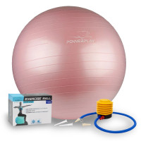 М'яч для фітнесу (фітбол) PowerPlay 4001 Ø65 cm Gymball Рожевий + помпа