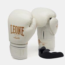 Боксерські рукавиці Leone GN059W White/Gold 12 унцій (капу в комплекті)