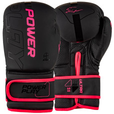 Боксерські рукавиці PowerPlay 3024 Ultra Mat Чорно-Рожеві 12 унцій