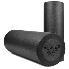 Масажний ролик (роллер) гладкий PowerPlay 4021 Fitness Roller Чорний (45x15см.)
