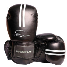 Боксерські рукавиці PowerPlay 3016 Contender Чорно-Білі 16 унцій