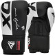 Боксерські рукавиці RDX F4 Boxing Sparring Gloves Hook&Loop WHITE/BLACK 14 унцій (капа у комплекті)