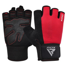 Рукавички для фітнесу RDX W1 HALF RED PLUS-M