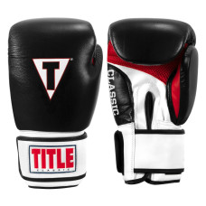 Боксерські рукавиці TITLE Classic Leather 2.0 Black/White/Red L 14 oz