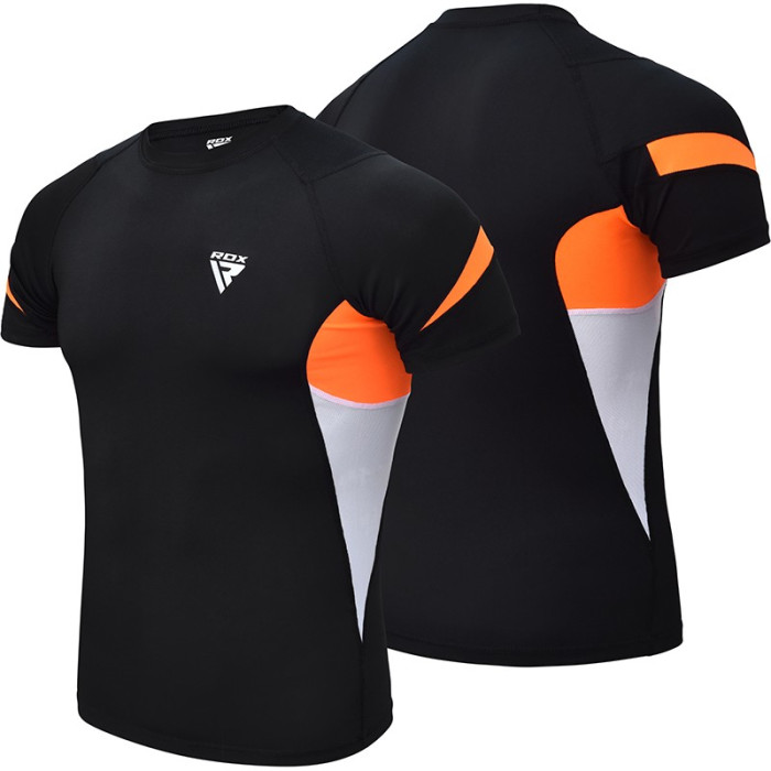 Рашгард із коротким рукавом RDX Lycra Orange S